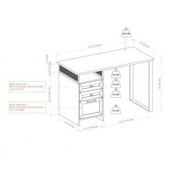 48 in. Rectangular Reclaimed Barnwood Wood and Metal 3-Drawer Computer Desk with Cubby by Welwick Designs 11 48 in. Rectangular Reclaimed Barnwood Wood and Metal 3-Drawer Computer Desk with Cubby by Welwick Designs -Deals Welwick Designs Store reclaimed barnwood welwick designs computer desks hd8679 40 1000