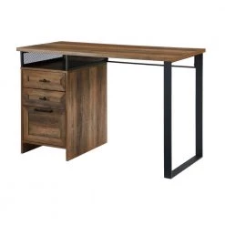 48 in. Rectangular Reclaimed Barnwood Wood and Metal 3-Drawer Computer Desk with Cubby by Welwick Designs 12 48 in. Rectangular Reclaimed Barnwood Wood and Metal 3-Drawer Computer Desk with Cubby by Welwick Designs -Deals Welwick Designs Store reclaimed barnwood welwick designs computer desks hd8679 a0 1000