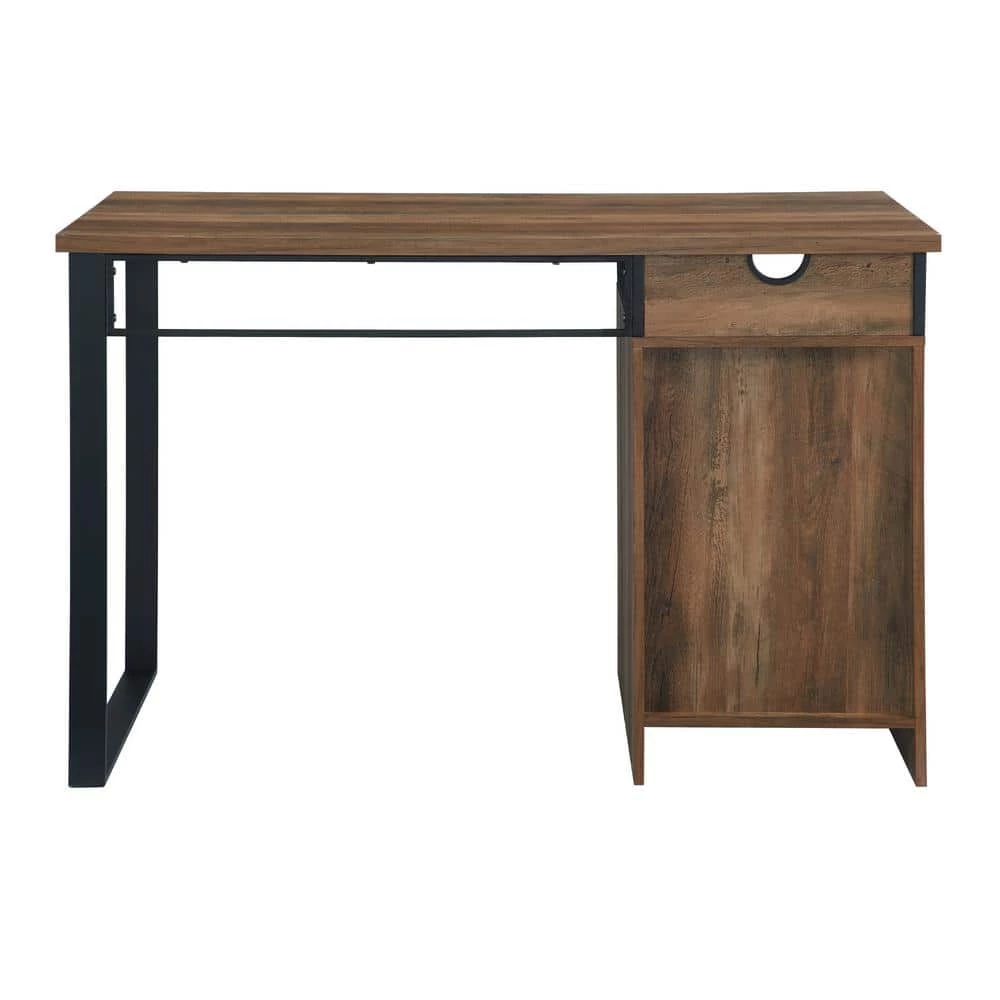 48 in. Rectangular Reclaimed Barnwood Wood and Metal 3-Drawer Computer Desk with Cubby by Welwick Designs 8 48 in. Rectangular Reclaimed Barnwood Wood and Metal 3-Drawer Computer Desk with Cubby by Welwick Designs - Image 8