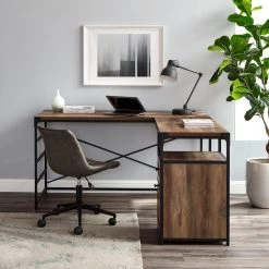 L-Shaped Rustic Oak and Metal Industrial 2-Drawer Computer Desk with File Storage by Welwick Designs 17 L-Shaped Rustic Oak and Metal Industrial 2-Drawer Computer Desk with File Storage by Welwick Designs -Deals Welwick Designs Store reclaimed barnwood welwick designs computer desks hd8984 31 1000
