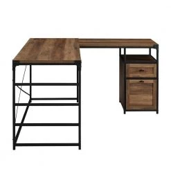 L-Shaped Rustic Oak and Metal Industrial 2-Drawer Computer Desk with File Storage by Welwick Designs 12 L-Shaped Rustic Oak and Metal Industrial 2-Drawer Computer Desk with File Storage by Welwick Designs -Deals Welwick Designs Store reclaimed barnwood welwick designs computer desks hd8984 a0 1000