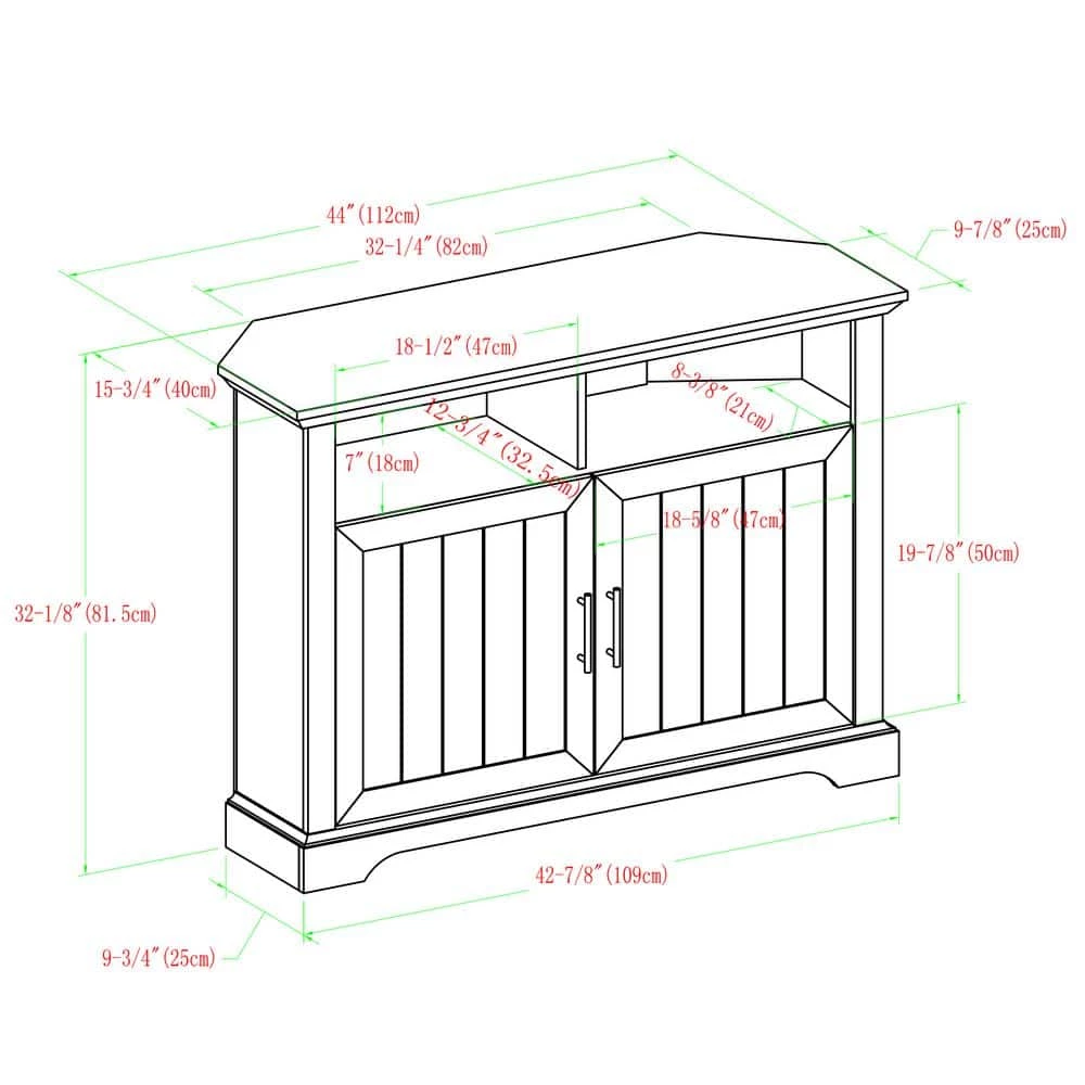 44 in. Reclaimed Barnwood Composite Corner TV Stand Fits TVs Up to 48 in. with Storage Doors by Welwick Designs 3 44 in. Reclaimed Barnwood Composite Corner TV Stand Fits TVs Up to 48 in. with Storage Doors by Welwick Designs - Image 3