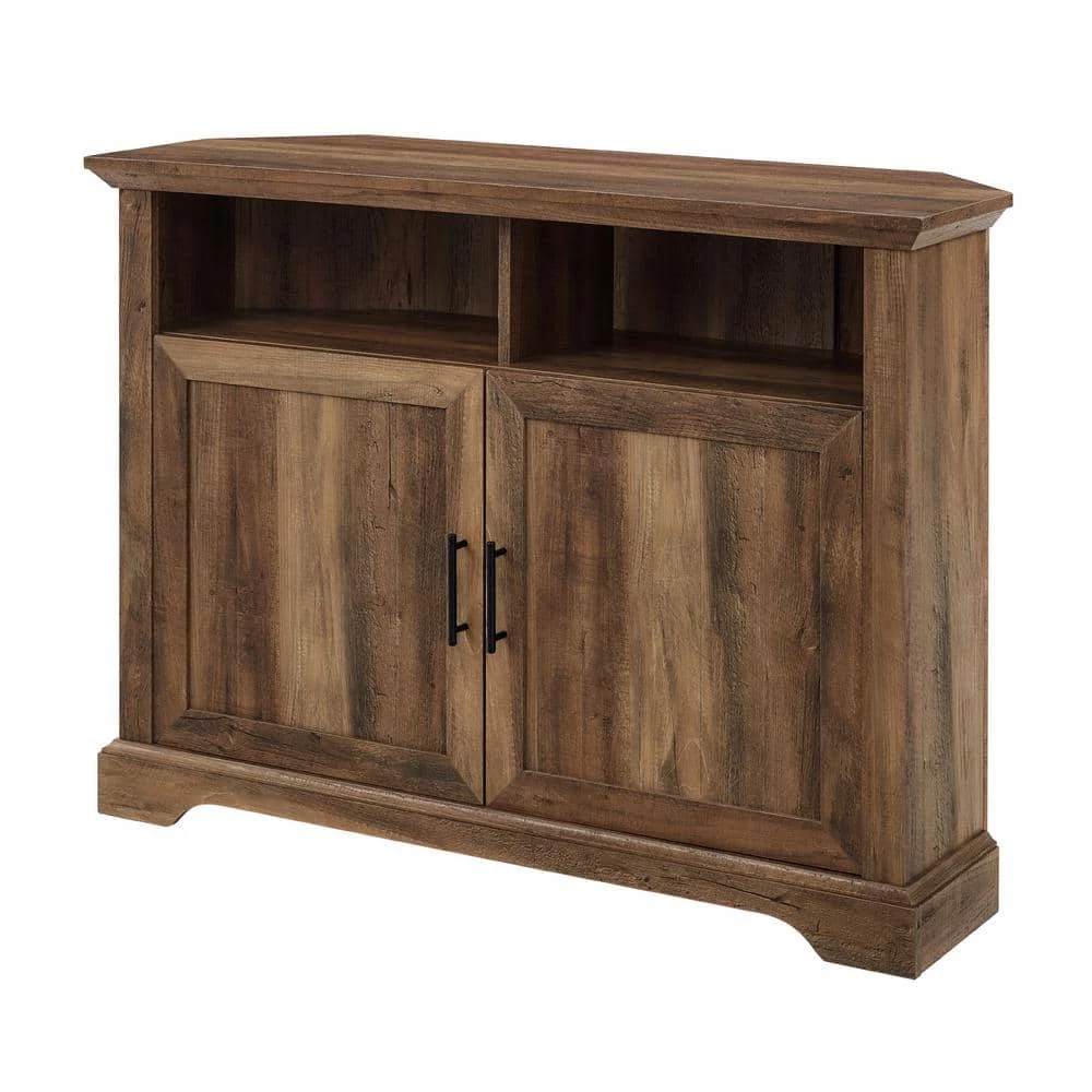 44 in. Reclaimed Barnwood Composite Corner TV Stand Fits TVs Up to 48 in. with Storage Doors by Welwick Designs 9 44 in. Reclaimed Barnwood Composite Corner TV Stand Fits TVs Up to 48 in. with Storage Doors by Welwick Designs - Image 9