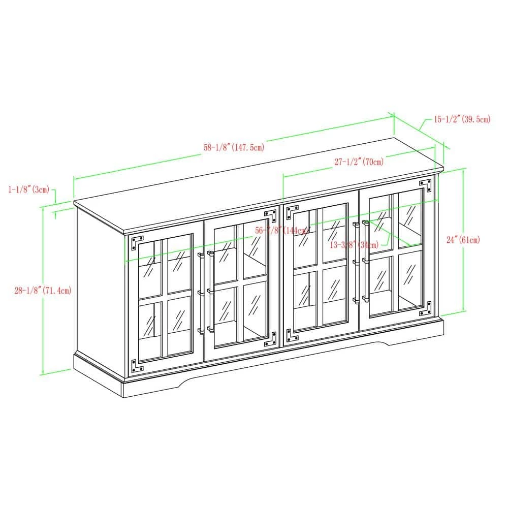58 in. Reclaimed Barnwood Composite TV Stand Fits TVs Up to 64 in. with Storage Doors by Welwick Designs 3 58 in. Reclaimed Barnwood Composite TV Stand Fits TVs Up to 64 in. with Storage Doors by Welwick Designs - Image 3