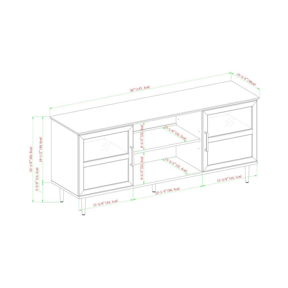 58 in. Reclaimed Barnwood Composite TV Stand Fits TVs Up to 64 in. with Storage Doors by Welwick Designs 3 58 in. Reclaimed Barnwood Composite TV Stand Fits TVs Up to 64 in. with Storage Doors by Welwick Designs - Image 3