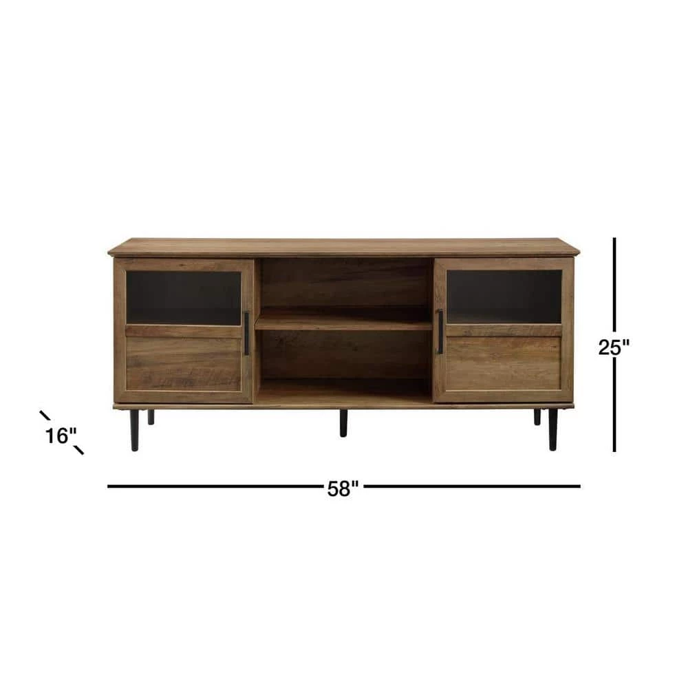 58 in. Reclaimed Barnwood Composite TV Stand Fits TVs Up to 64 in. with Storage Doors by Welwick Designs 9 58 in. Reclaimed Barnwood Composite TV Stand Fits TVs Up to 64 in. with Storage Doors by Welwick Designs - Image 9