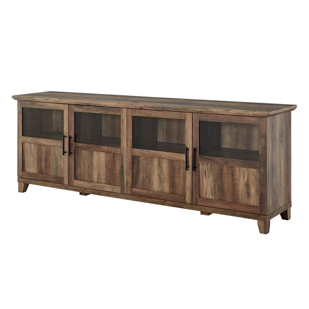 70 in. Reclaimed Barnwood Wood TV Stand with Half Glass Doors (Max tv size 80 in.) by Welwick Designs 9 70 in. Reclaimed Barnwood Wood TV Stand with Half Glass Doors (Max tv size 80 in.) by Welwick Designs - Image 9