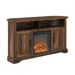 54 in. Reclaimed Barnwood Transitional Grooved Door Fireplace TV Stand Fits TVs up to 60 in. by Welwick Designs -Deals Welwick Designs Store reclaimed barnwood welwick designs tv stands hd9077 66 1000