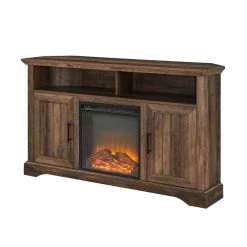 54 in. Reclaimed Barnwood Transitional Grooved Door Fireplace TV Stand Fits TVs up to 60 in. by Welwick Designs -Deals Welwick Designs Store reclaimed barnwood welwick designs tv stands hd9077 a0 1000