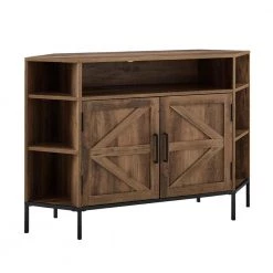 48 in. Reclaimed Barnwood Modern Farmhouse 2-Door Corner TV Stand Fits TVs up to 55 in. by Welwick Designs -Deals Welwick Designs Store reclaimed barnwood welwick designs tv stands hd9133 66 1000