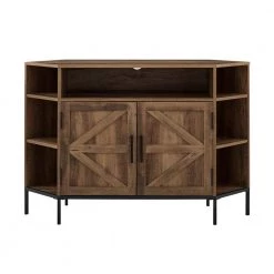 48 in. Reclaimed Barnwood Modern Farmhouse 2-Door Corner TV Stand Fits TVs up to 55 in. by Welwick Designs -Deals Welwick Designs Store reclaimed barnwood welwick designs tv stands hd9133 77 1000