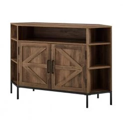 48 in. Reclaimed Barnwood Modern Farmhouse 2-Door Corner TV Stand Fits TVs up to 55 in. by Welwick Designs -Deals Welwick Designs Store reclaimed barnwood welwick designs tv stands hd9133 a0 1000