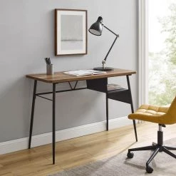 44 in. Rectangular Reclaimed Barnwood and Metal Writing Desk with Mesh Cubby by Welwick Designs -Deals Welwick Designs Store reclaimed barnwood welwick designs writing desks hd8833 31 1000