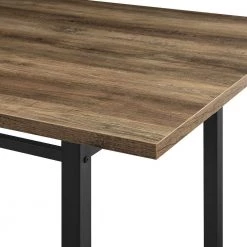 60 in. Rectangle Rustic Oak Wood-Top Modern Dining Table with Metal Legs (Seats 6) by Welwick Designs -Deals Welwick Designs Store rustic oak black welwick designs kitchen dining tables hd9397 4f 1000