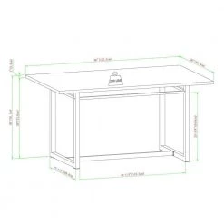 60 in. Rectangle Rustic Oak Wood-Top Modern Dining Table with Metal Legs (Seats 6) by Welwick Designs -Deals Welwick Designs Store rustic oak black welwick designs kitchen dining tables hd9397 fa 1000