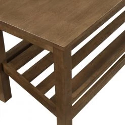 Rustic Oak Solid Wood Entry Bench with Angled Shoe Storage Shelf (18 in. H x 48 in. W x 16 in. D) by Welwick Designs -Deals Welwick Designs Store rustic oak welwick designs dining benches hd9213 1d 1000