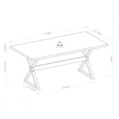 72 in. Rectangle Rustic Oak Solid Wood with Metal Modern Farmhouse Trestle Rectangle Dining Table Seats 6 by Welwick Designs -Deals Welwick Designs Store rustic oak welwick designs kitchen dining tables hd8846 d4 1000