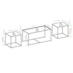 3-Piece Reclaimed Barnwood Wood and Glass Industrial Nesting Table Set by Welwick Designs 11 3-Piece Reclaimed Barnwood Wood and Glass Industrial Nesting Table Set by Welwick Designs -Deals Welwick Designs Store rustic oak welwick designs nesting tables hd8785 40 1000