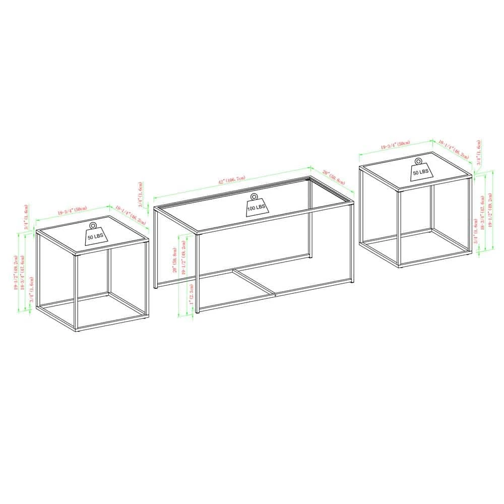 3-Piece Reclaimed Barnwood Wood and Glass Industrial Nesting Table Set by Welwick Designs 3 3-Piece Reclaimed Barnwood Wood and Glass Industrial Nesting Table Set by Welwick Designs - Image 3