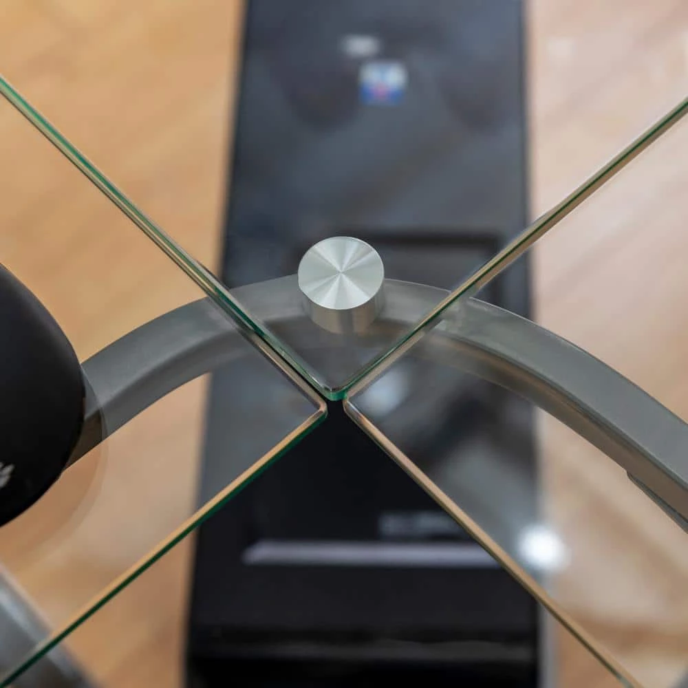 102 in. U-Shaped Silver Metal Glass Top Computer Desks with Keyboard Tray by Welwick Designs 5 102 in. U-Shaped Silver Metal Glass Top Computer Desks with Keyboard Tray by Welwick Designs - Image 5