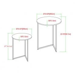 Slate Grey/Black 2-Piece Round Nesting End Tables by Welwick Designs -Deals Welwick Designs Store slate gray black welwick designs nesting tables hd8130 40 1000