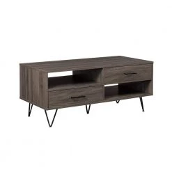 42 in. Slate Grey Rectangle Wood Mid-Century Modern Coffee Table with 2 Drawers by Welwick Designs -Deals Welwick Designs Store slate grey welwick designs coffee tables hd9333 1d 1000