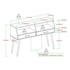 44 in. Slate Grey Angled Rectangle Wood Modern Console Table with 2-Drawers by Welwick Designs -Deals Welwick Designs Store slate grey welwick designs console tables hd9280 fa 1000