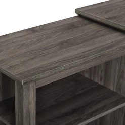 70 in. Slate Gray Composite TV Stand with Electric Fireplace (Max tv size 78 in.) by Welwick Designs -Deals Welwick Designs Store slate grey welwick designs tv stands hd8209 a0 1000