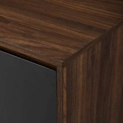 30" Record Player Accent Cabinet - Solid Black/Dark Walnut by Welwick Designs -Deals Welwick Designs Store solid black dark walnut welwick designs accent cabinets hd8611 1d 1000