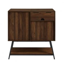 30" Record Player Accent Cabinet - Solid Black/Dark Walnut by Welwick Designs -Deals Welwick Designs Store solid black dark walnut welwick designs accent cabinets hd8611 c3 1000