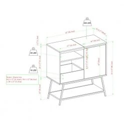 30" Record Player Accent Cabinet - Solid Black/Dark Walnut by Welwick Designs -Deals Welwick Designs Store solid black dark walnut welwick designs accent cabinets hd8611 fa 1000