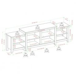 80 in. Solid Black Wood Transitional TV Stand with Open Storage (Max tv size 80 in.) by Welwick Designs -Deals Welwick Designs Store solid black welwick designs tv stands hd8864 40 1000