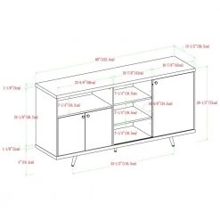 60" 3- Door Sideboard - Solid White/English Oak by Welwick Designs 10 60" 3- Door Sideboard - Solid White/English Oak by Welwick Designs -Deals Welwick Designs Store solid white english oak welwick designs sideboards buffet tables hd8470 40 1000