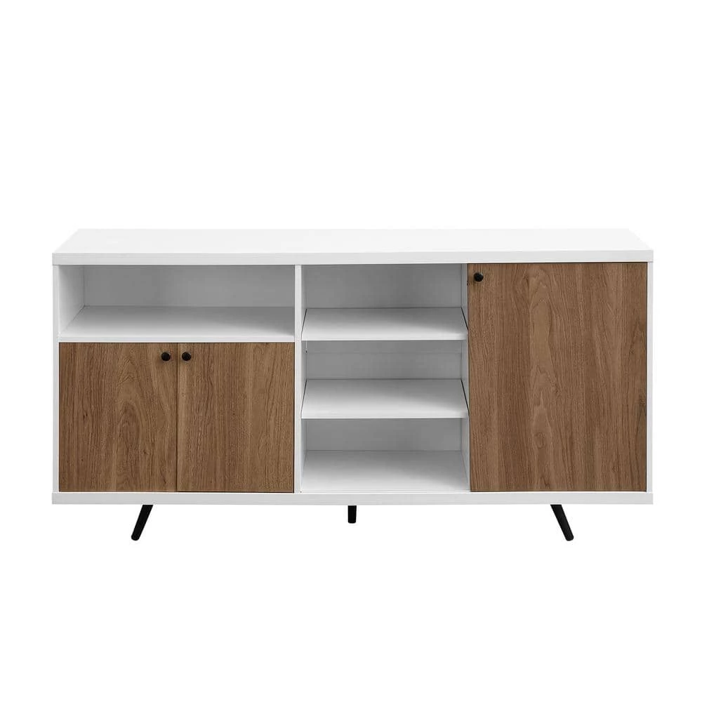 60" 3- Door Sideboard - Solid White/English Oak by Welwick Designs 7 60" 3- Door Sideboard - Solid White/English Oak by Welwick Designs - Image 7