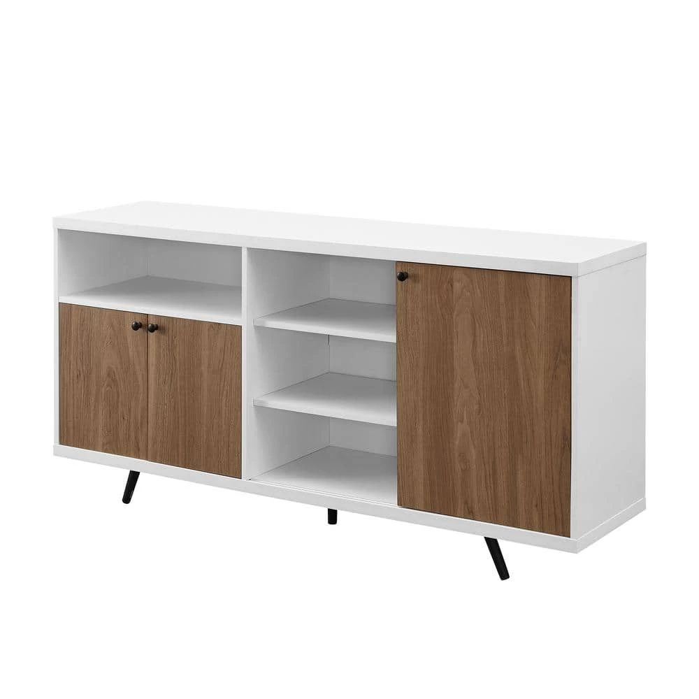 60" 3- Door Sideboard - Solid White/English Oak by Welwick Designs 4 60" 3- Door Sideboard - Solid White/English Oak by Welwick Designs - Image 4