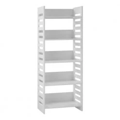 64 in. Solid White Wood Modern Industrial 5-Shelf Slatted Accent Bookcase by Welwick Designs 13 64 in. Solid White Wood Modern Industrial 5-Shelf Slatted Accent Bookcase by Welwick Designs -Deals Welwick Designs Store solid white welwick designs bookcases bookshelves hd9079 66 1000