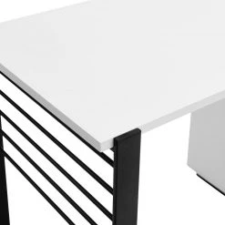 42 in. Rectangular Solid White Wood and Metal Modern 2 Drawer Reversible Computer Desk with Chalkboard Door by Welwick Designs -Deals Welwick Designs Store solid white welwick designs computer desks hd9212 1d 1000