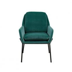 Teal/Black Velvet Modern Glam Accent Chair by Welwick Designs