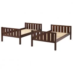 Walnut Solid Wood Modern Twin Bunk Bed with Integrated Ladder by Welwick Designs -Deals Welwick Designs Store walnut welwick designs bunk beds hd8947 1f 1000