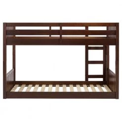 Walnut Solid Wood Modern Twin Bunk Bed with Integrated Ladder by Welwick Designs -Deals Welwick Designs Store walnut welwick designs bunk beds hd8947 66 1000