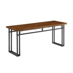 44 in. Walnut Wood Veneer and Metal Leg Modern Dining Bench (18.25 in. H x 44 in. W x 15 in. D) by Welwick Designs -Deals Welwick Designs Store walnut welwick designs dining benches hd9152 1d 1000