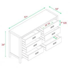 57" Classic Solid Wood 6-Drawer Dresser - Walnut by Welwick Designs -Deals Welwick Designs Store walnut welwick designs dressers hd8420 31 1000
