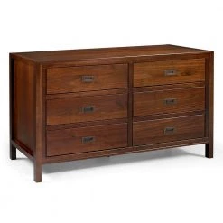57" Classic Solid Wood 6-Drawer Dresser - Walnut by Welwick Designs -Deals Welwick Designs Store walnut welwick designs dressers hd8420 77 1000