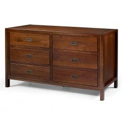 57" Classic Solid Wood 6-Drawer Dresser - Walnut by Welwick Designs -Deals Welwick Designs Store walnut welwick designs dressers hd8420 c3 1000
