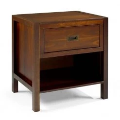 1-Drawer Classic Solid Wood Nightstand - Walnut by Welwick Designs -Deals Welwick Designs Store walnut welwick designs nightstands hd8423 1d 1000
