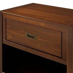 1-Drawer Classic Solid Wood Nightstand - Walnut by Welwick Designs -Deals Welwick Designs Store walnut welwick designs nightstands hd8423 66 1000