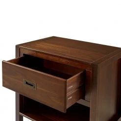 1-Drawer Classic Solid Wood Nightstand - Walnut by Welwick Designs -Deals Welwick Designs Store walnut welwick designs nightstands hd8423 77 1000