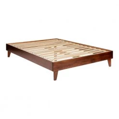 Solid Wood Walnut Queen Platform Bed by Welwick Designs -Deals Welwick Designs Store walnut welwick designs panel beds hd8026 a0 1000
