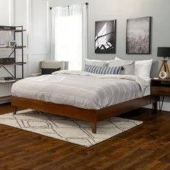 Solid Wood Walnut King Platform Bed by Welwick Designs -Deals Welwick Designs Store walnut welwick designs platform beds hd8024 31 1000