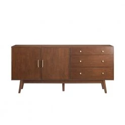 Walnut 70 in. Mid-century Modern 3-Drawer and 2-Door Sideboard by Welwick Designs